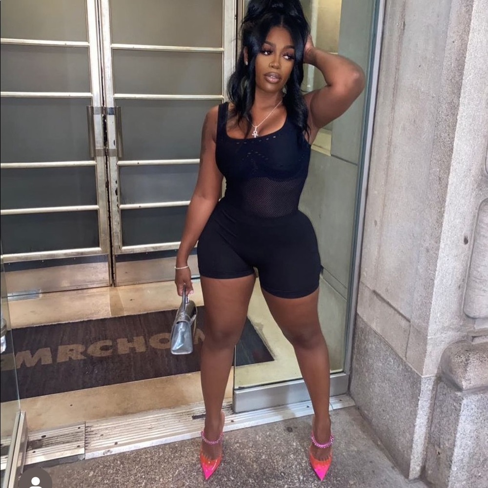 Black two piece shorts set